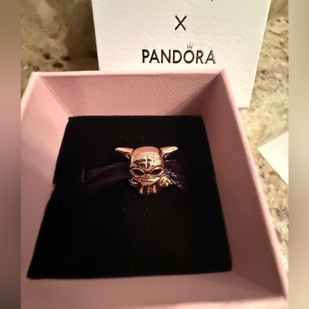Disney Parks Grogu Rose Gold Star Wars Pandora Charm The Mandolorian Child Charm - Picture 4 of 7